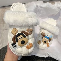 귀여운 짱구 시나모롤 그로밋 디자인 부드러운 층간소음 방지 슬리퍼 실내화 사무실 거실 실내 털 보온 겨울 여름 거실화 커스텀 기능성, AD + 250-255