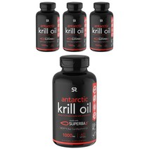 스포츠리서치 슈퍼바2 앤타크틱 크릴 오일 1000mg 아스타크산틴 포함 소프트젤, 60개입, 4개