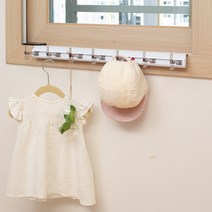 [창틀손상없이 끼워서 사용하는] 웰렉스 창틀옷걸이 옷걸이/옷고리, 1개, CJ607(레일 60CM + 옷걸이 7개)