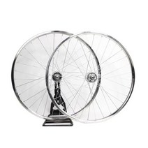 픽시 휠셋 픽시휠 삼발이 Fixie 자전거 바퀴 림 슬리버 플립 플롭 허브 25mm Wheelset 후면 32H 알루미늄 합금 단일 속도 빈티지 고정 기어, 01 Silver