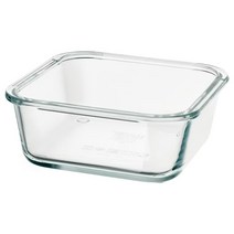 이케아 IKEA 식품보관용기600ml 사각 15x15x6cm 내열유리, 1개