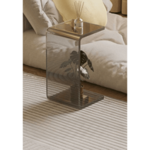 인더스트리얼 카페 가구 사각형 커피 쇼파 침대 옆 테이블, 30X30X55, 스모크그레이