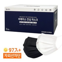 비에이스 국산 일회용 덴탈마스크 50매, 03. 중형 화이트(50매)