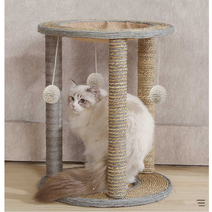 스크래쳐 미니 고양이 캣타워 침대 소형 해먹 집 놀이터 창문 명품, 검정마끈(대형)개