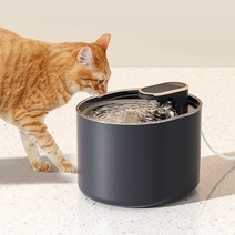 물결 급수기 정수기 반려동물 고양이 강아지 자동급수기, 1개, 아이보리-우드