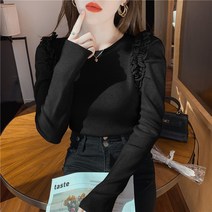 가디건 블라우스 프릴 원피스 넥 플라워 캐시미어 여성프릴블라우스 여자 니트티 전문