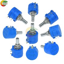 정밀 멀티 턴 권선 전위차계 3590S-2-103L 502L 104L 1K 5K10K100K 스케일 손잡이 가변 저항 포텐쇼미터, 20 천개 옴
