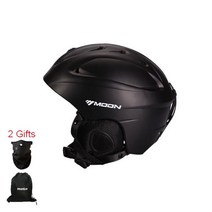 스키헬멧 스노우보드헬멧MOON PC + EPS 성인 키즈 스키 헬멧 남성 여성 스케이트 보드 야외 스노우 스포츠, 01 Matte black_02 M