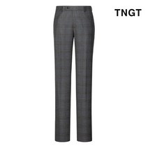 TNGT 더블 뉴트로 체크 울혼방 수트 팬츠 그레이
