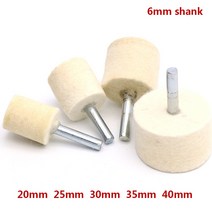 패드 울 펠트 폴리싱 버핑 휠 그라인딩 헤드 금속 회전 공구 도구 드릴 전기 그라인더 6mm 생크 20-40mm, [02] 25mm