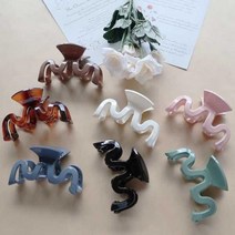 BUyuSW 원컬러 프랑스핀 8cm 아크릴 집게핀 웨이브굿딜 브이숍