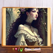 초상화 아름다운 여성 꽃 크로스 스티치 DIY 자수 패턴 수공예 바느질 수공예 계산 방 장식 선물, 42.HMA98829 - 80x100cm - 14CT