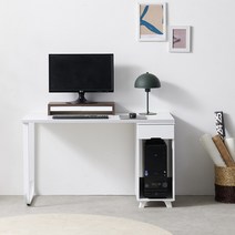 이케아 모니터받침대 서랍 본체 수납형 책상 원룸 공부방 학생 컴퓨터책상 1200, I2192, 오크