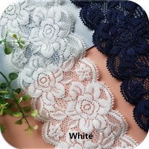 dklace 스판레이스 3087 레이스 3 color ( 7.5cm 1yd 기준 ), White