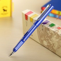 뽀띠나 고급 만년필 금속 플라스틱 스냅 켑 캡 펜촉 잉크 펜 필기구 졸업 입학 취업 축하 생일 선물 서명 싸인 손글씨 교정 펜슬 캘리그라피 명품펜 세필 아날로그 클래식 비즈니스, 파랑색 켑 만년필