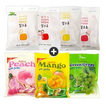 하오리위안 밀크츄 4종+쥬시 3종 세트(총7봉) 망고 복숭아 청포도 옥수수 딸기 수박 바나나, 1세트