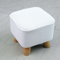 안마의자천갈이 미용 마사지 침대 천갈이 의자 커버 발판 오스만 탄성 스트레치 라운 솔리, 하얀색