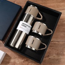 ZZJJC 아이디어 보온병 아이디어 텀블러 아웃도어 보온병, 강본색 세트 (두 개 나눔)잔), 500ml