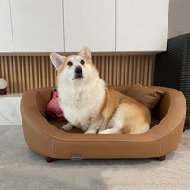 에사 쇼파 여왕 애견 소파 가죽 쿨 방석 매트 펫 강아지, 카키+가죽침구