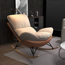 북유럽 1인용 흔들의자 거실 베란다 안락의자 풋스툴, D