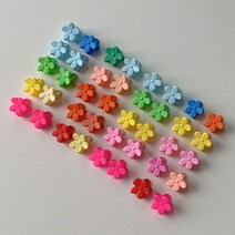 (무조건 당일출고)[앞머리핀 미니 꽃 집게핀 10개 set] 플라워 헤어클립 헤어핀 머리핀 디스코핀 똑딱이핀