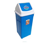공장 건축현장 파란색 플라스틱 대용량 쓰레기통 75L 내구성
