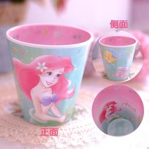 멜라민 컵 파티 플라스틱 일회용 보틀 디즈니 만화 물 위니 푸우 스티치 다람쥐 공주 귀여운 구강 세척제 머그잔 모조 도자기 선물, 아미 그린