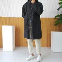 로니제이 남자 봄 가을 오버핏 개파카 후드 롱 야상 점퍼