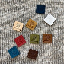 핸드메이드 가죽라벨 M2525-NO5 HANDMADE 천연소가죽 뜨개질 라벨, 카멜, 1개