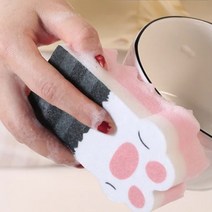 스펀지 수세미 발 스폰지 야옹이 기름때제거 고양이, 1세트HR001923