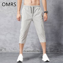 OMRS 남자 스판 칠부 팬츠 여름 캐주얼 바지
