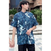 커플시밀러룩 일치하는 커플 옷 2023 휴일 허니문 여름 의상 날짜 레트로 빈티지 버튼 셔츠 드레스281426