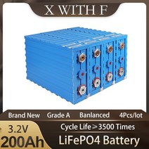 고용량 충전식 배터리 팩 셀 RV 보트 골프 카트 태양광 보조배터리 Lifepo4 200AH 4 개 8 16 32 3.2V, 4Pcs