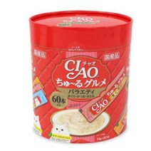 이나바 챠오츄르 고양이 간식 대용량 구르메 3종 버라이어티팩 60p, 참치가다랑어닭가슴살, 1set
