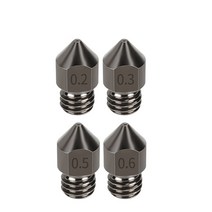 Keepang mk7 mk8 노즐 슈퍼 하드 스틸 몰드 스틸 부식 방지 압출기 나사산 1.75mm ender3 pro 용 3d 프린터 노즐, 0.6mm, 4pcs MK8 노즐