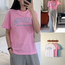 프리스탈 여름신상 워싱반팔티 바이오워싱 데일리 캐주얼자수 반팔티