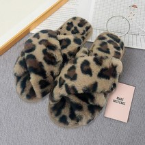 털신발 따뜻한 솜털 슬리퍼 여성 플러시 슬리퍼 편안한 인조 모피 크로스 실내 바닥 플랫