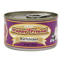 퍼피 강아지 닭고기 원형 캔 통조림 간식 100g, 2개
