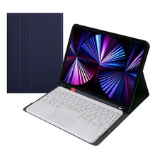 아이패드 터치패드 블루투스 키보드 케이스, 네이비케이스+터치패드키보드화이트, 아이패드프로 11(프로3세대 /프로4세대)