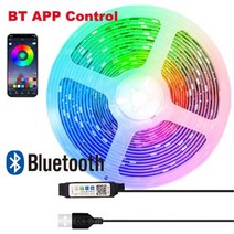 사운드 램프 LED 조명 음악 감지 컨트롤 미니 컨트롤러 RGB 5050 USB 20 키 24 홈 파티 바 댄스 TV 배경, 옵션04 BT APP Control, 옵션01 Not Waterproof_옵션02 2m