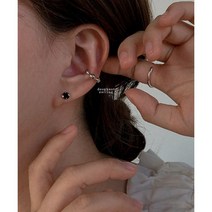 Bold mini Ring Earcuff 미니 링 물방울 이어커프 심플 레이어드 귀찌 귀걸이