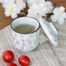 일본 자왕무시 계란찜 그릇 (컵+뚜껑 세트), 앵두꽃
