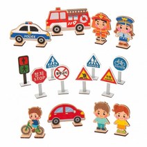 어린이 유아미술 교통안전 표지만 만들기 놀이활동세트, 교통표지판