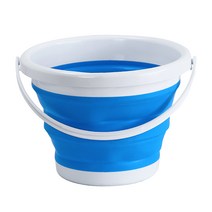 휴대용 접이식 실리콘 버킷 3/5/10L 뚜껑 세차 버킷 어린이 야외 낚시 여행 홈 스토, 01 size 3L