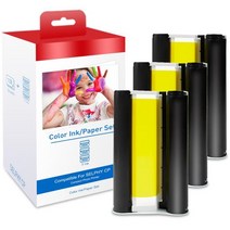 UniPlus 3pcs 잉크 용지 인쇄 캐논 Selphy CP 시리즈 CP1200 CP1300 CP910 CP1000 잉크 리본 카세트 포토, 한개옵션0