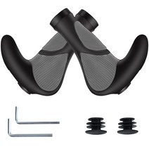 고아웃타운 자전거 핸들 그립 손잡이 바엔드, 그레이, 1개