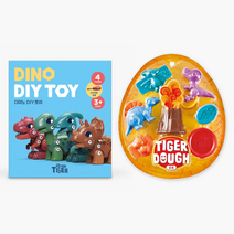 [쿠팡단독세트] 나만의 공룡시대 diy 세트 (타이거 다이노 DIY 토이 + 타이거 도우-공룡)