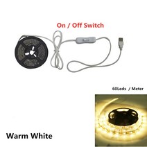 화장대 화장 거울 빛 5V USB LED 유연한 테이프 USB 케이블 전원 드레싱 거울 램프 장식 0.5m -5m, 05 Switch Warm White