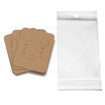 진열용품 매장집기 행사매대가방 50 개 포함 귀걸이 카드 고양이 쥬얼리 디스플레이 포장 골판지 귀 스터, 01 50pcs Card 50pcs Bag, 09 3.8x2.8cm Kraft