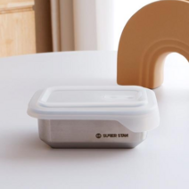 슈퍼스텐 스텐 밀폐용기 사각세트, 전자렌지/인덕션 가능, 사각 반찬통 3호(500ml) x 3개